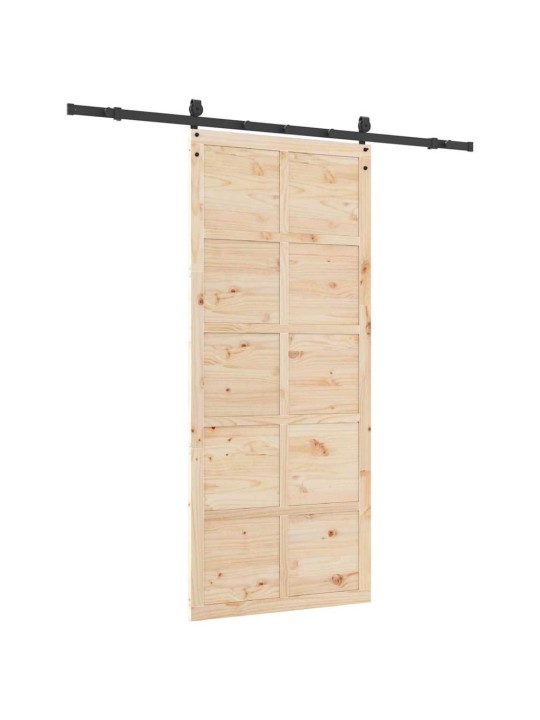 Slīdošās durvis brūna 100 x 208 cm priedes masīvkoks