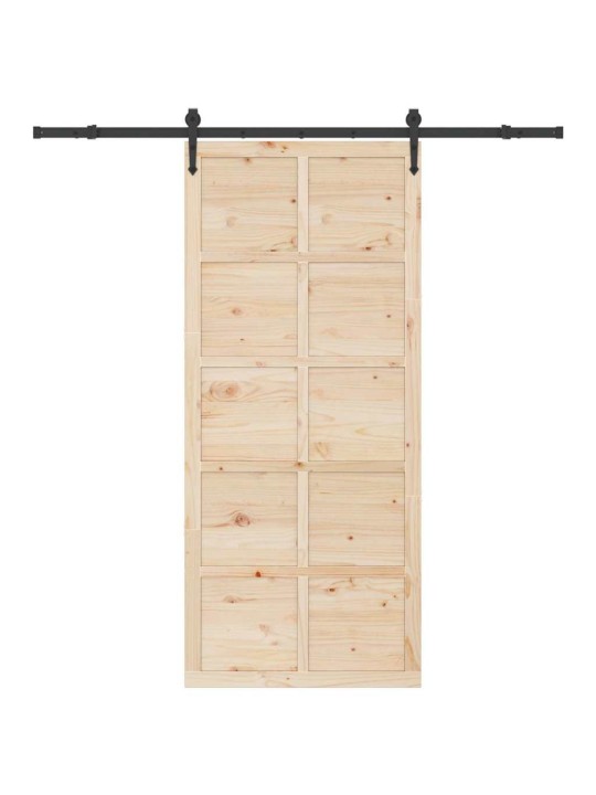 Slīdošās durvis brūna 100 x 208 cm priedes masīvkoks