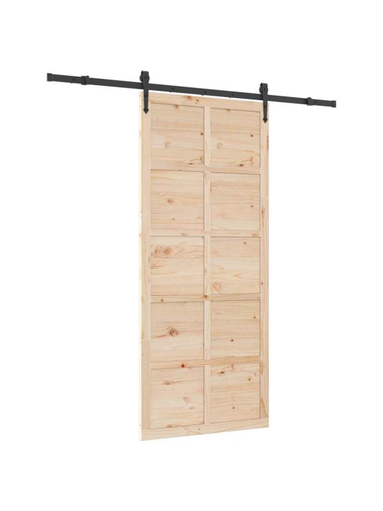 Slīdošās durvis brūna 90 x 208 cm priedes masīvkoks