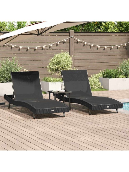 Sauļošanās krēsli 3 pcs melna 40 x 40 x 40.5 cm poliratāns