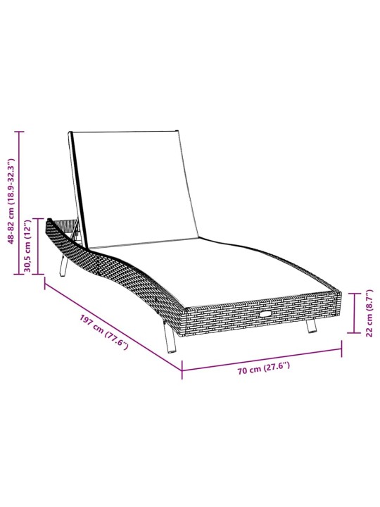 Sauļošanās krēsli 3 pcs melna 40 x 40 x 40.5 cm poliratāns