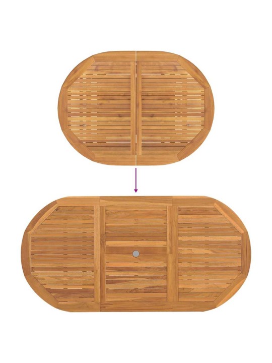 Dārza ēdamgalds 5 pcs brūna masīvs tīkkoks