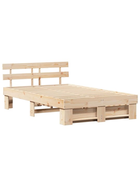 Gultas rāmis ar atvilktni brūna 120 x 190 cm priedes masīvkoks