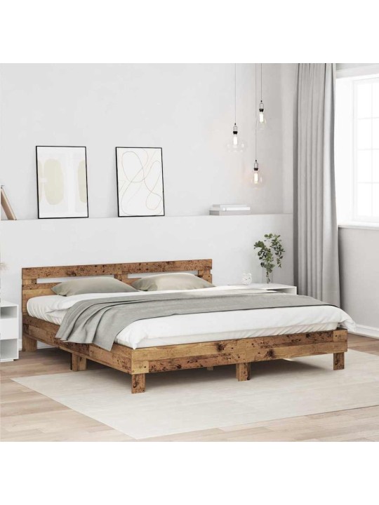 Gultas rāmis vecs koks 180 x 200 cm inženierijas koks