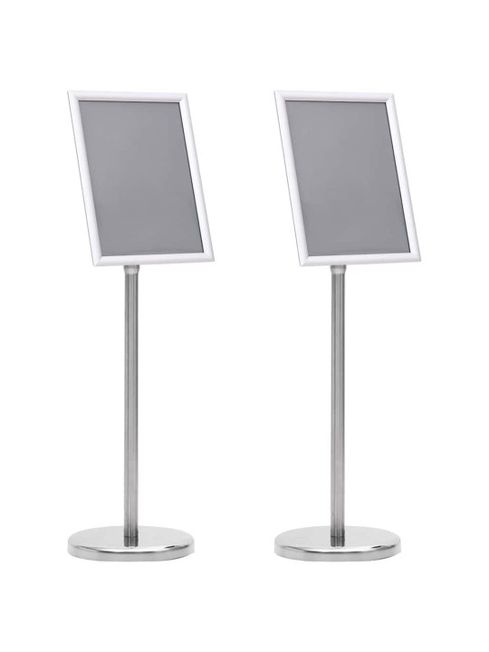 Plakātu stendi 2 pcs sudraba 32.5 x 24 x 78 cm