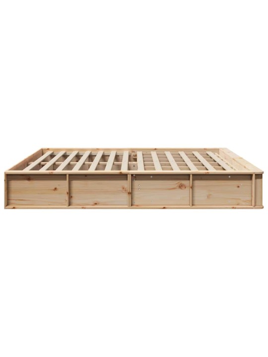 Gultas rāmis ar uzglabāšanu brūna 200 x 200 cm priežu koks
