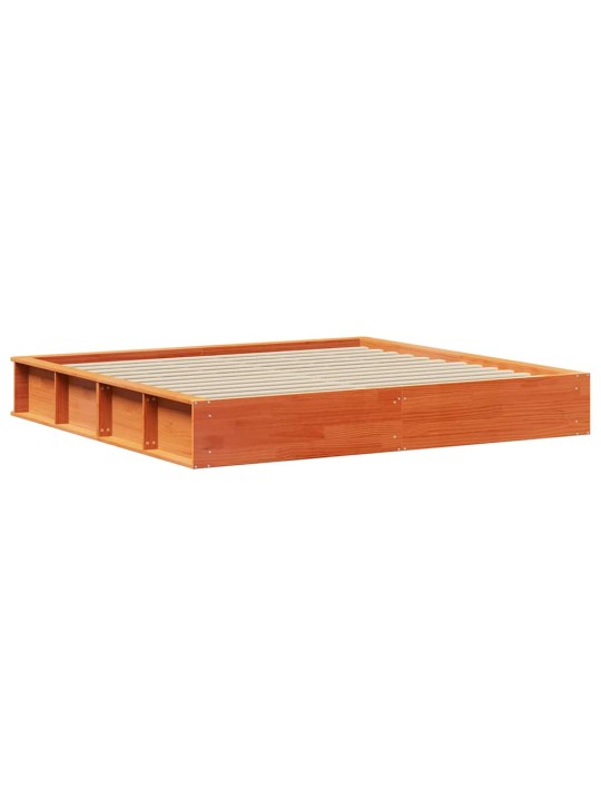 Gultas rāmis ar uzglabāšanu vaska brūna 200 x 200 cm koka