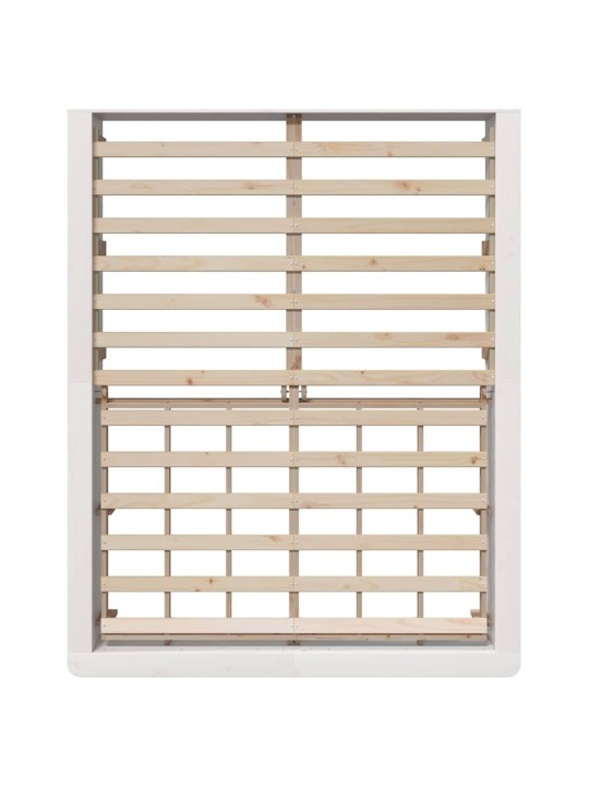 Gultas rāmis balts 210 x 178 x 30 cm ciets priedes koks