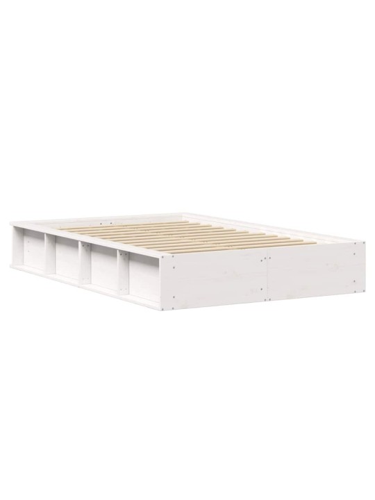 Gultas rāmis balts 210 x 158 x 30 cm ciets priedes koks