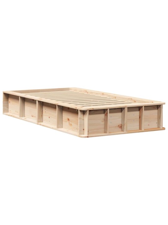 Gultas rāmis ar uzglabāšanu brūna 100 x 200 cm koka