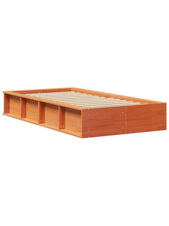 Gultas rāmis ar uzglabāšanu vaska brūna 100 x 200 cm koka