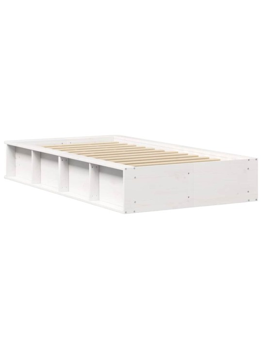 Gultas rāmis ar uzglabāšanu balts 90 x 190 cm koka