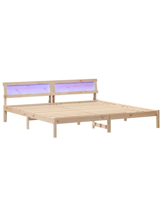 Gultas rāmis brūna 200 x 200 cm priedes masīvkoks