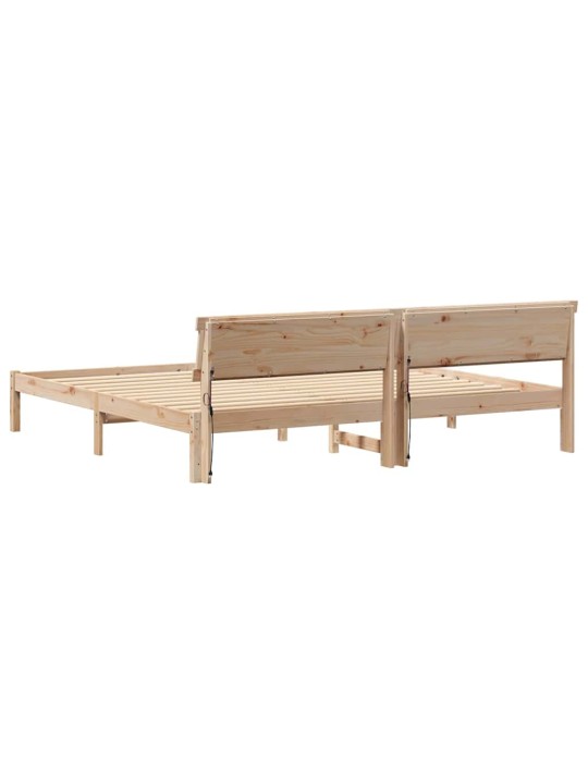 Gultas rāmis brūna 200 x 200 cm priedes masīvkoks