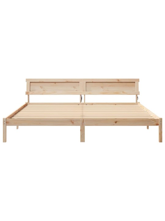 Gultas rāmis brūna 200 x 200 cm priedes masīvkoks