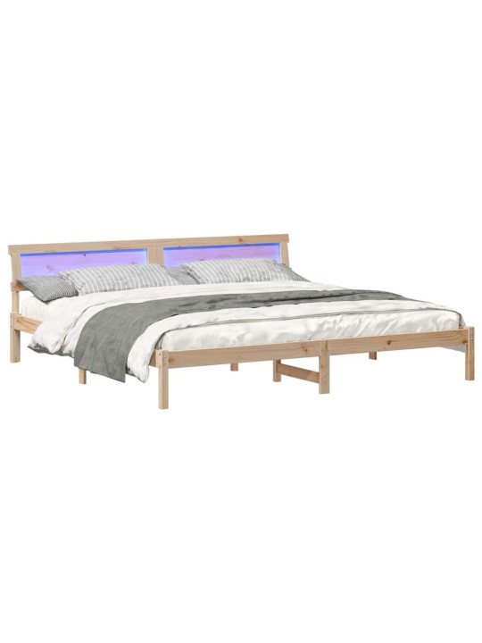 Gultas rāmis brūna 200 x 200 cm priedes masīvkoks