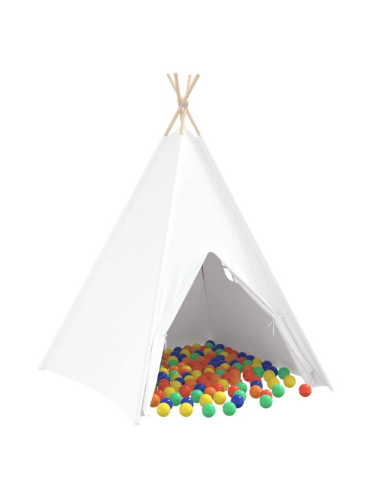 Tīpis telts balts 120 x 120 x 150 cm audums, plastmasa