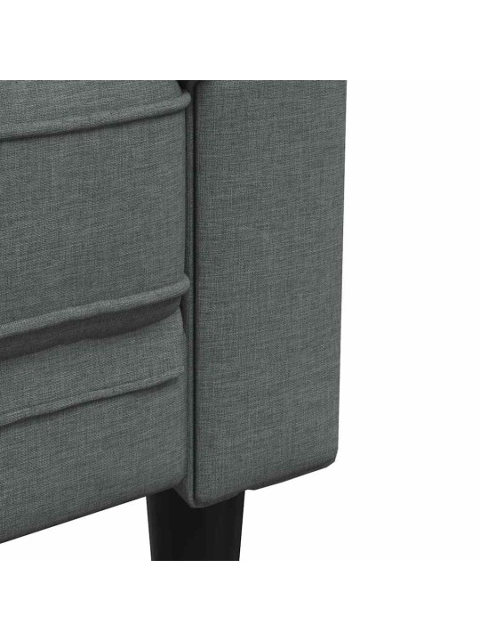 Dīvānu komplekts 2 pcs tumši pelēka audums