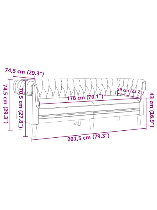 Dīvānu komplekts 2 pcs tumši pelēka audums