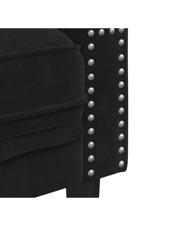 Dīvānu komplekts 2 pcs melna samts