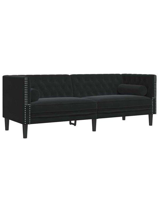 Dīvānu komplekts 2 pcs melna samts