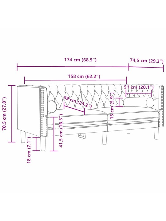 Dīvānu komplekts 3 pcs tumši pelēka samts