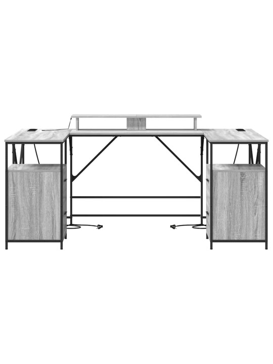 Galds ar atvilktni pelēka sonomas ozola 182 x 101 x 87.5 cm