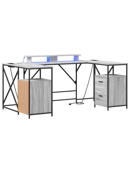 Galds ar atvilktni pelēka sonomas ozola 182 x 101 x 87.5 cm