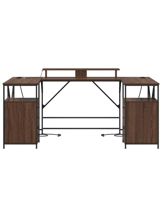 Galds brūna ozolkoka 182 x 101 x 87.5 cm inženierijas koks