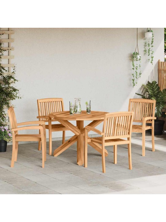Dārza ēdamgalds 3 pcs brūna cietā akāciju koks