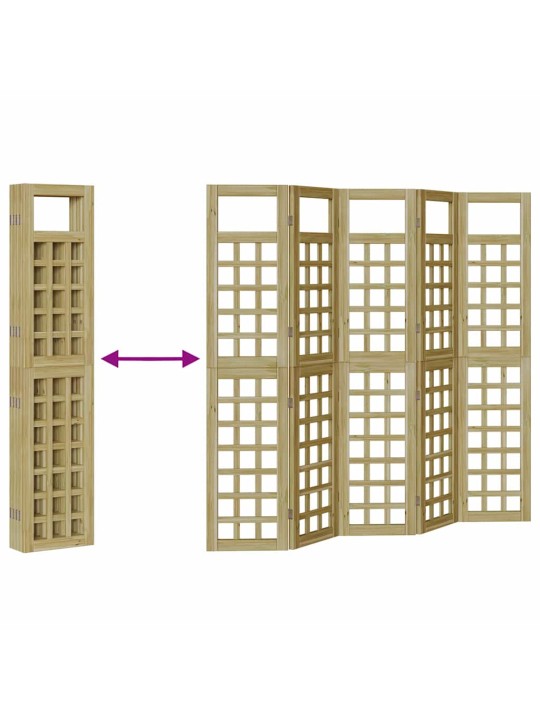 Āra privātuma ekrāns saliekams manuāls 5 pcs brūna 200 x 180 cm