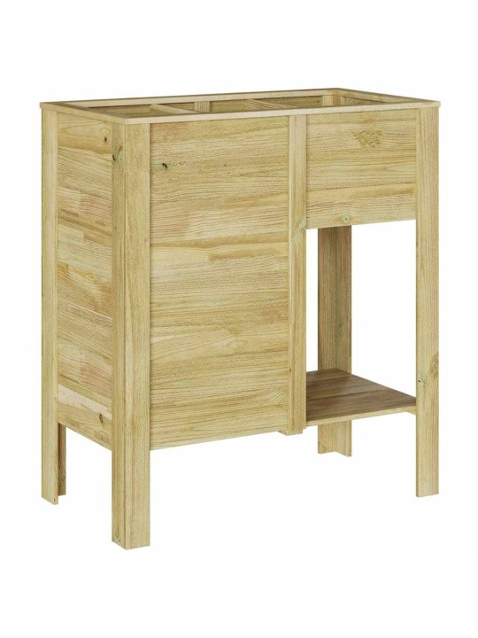 Paaugstināta gulta brūna 85 x 46 x 96 cm priedes masīvkoks