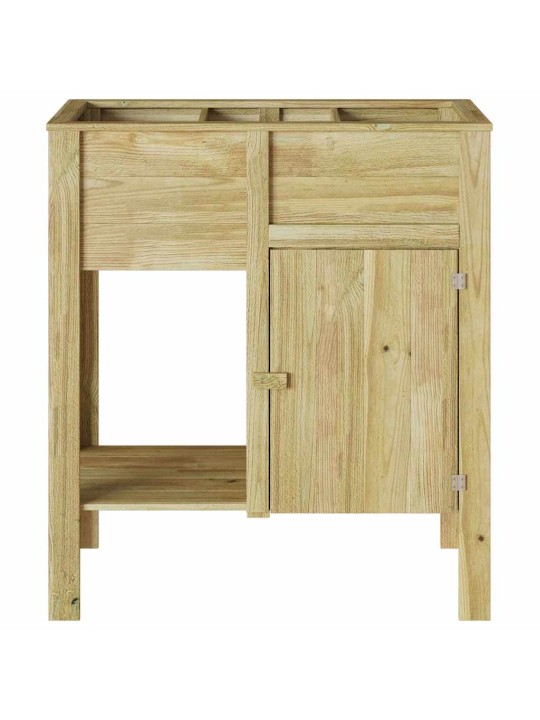 Paaugstināta gulta brūna 85 x 46 x 96 cm priedes masīvkoks