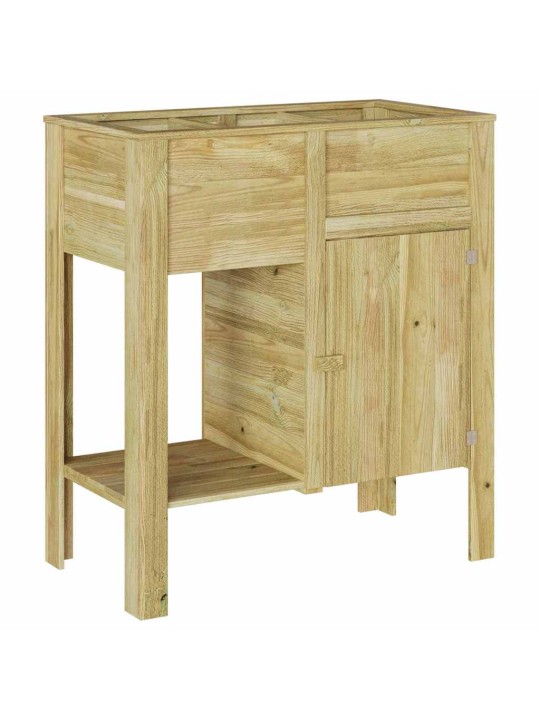 Paaugstināta gulta brūna 85 x 46 x 96 cm priedes masīvkoks