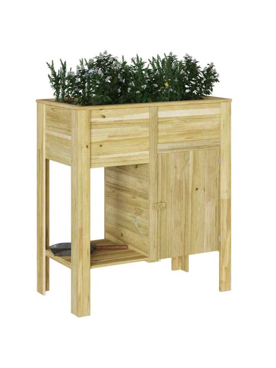Paaugstināta gulta brūna 85 x 46 x 96 cm priedes masīvkoks