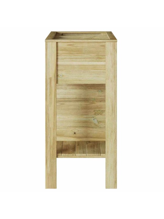 Paaugstināta gulta brūna 85 x 46 x 96 cm priedes masīvkoks