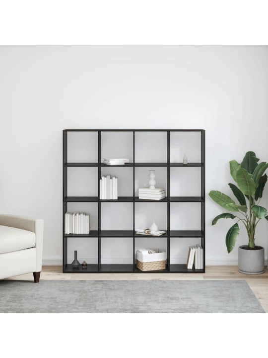 Grāmatplaukts melns ozols 137.5 x 29 x 137.5 cm