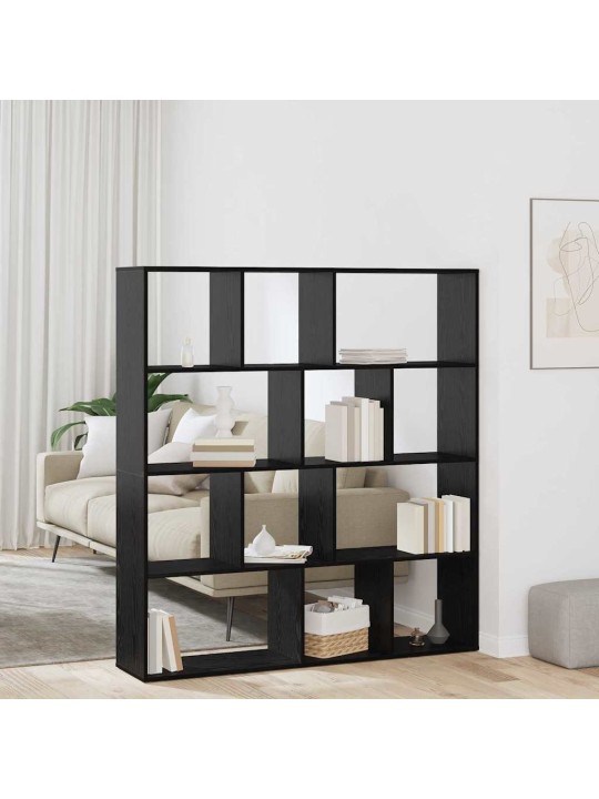 Grāmatplaukts melns ozols 132 x 29 x 141.5 cm inženierijas koks