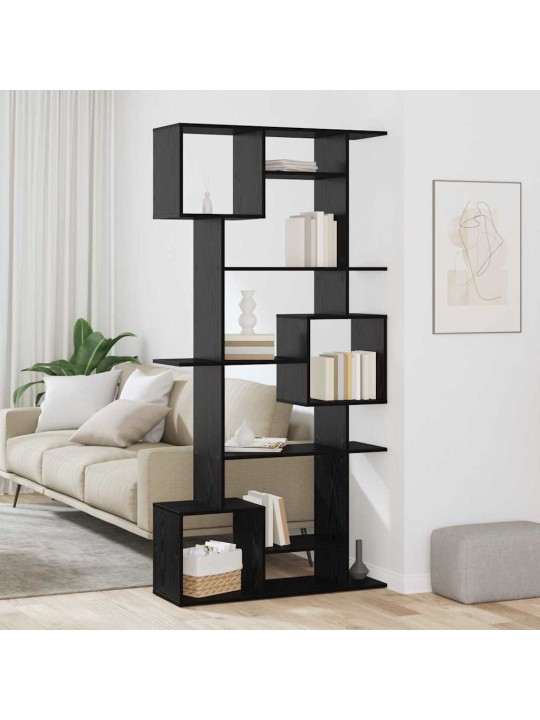 Grāmatplaukts melns ozols 92 x 29 x 188 cm inženierijas koks