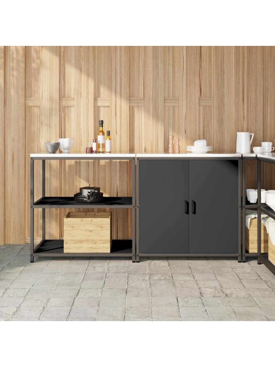 Virtuves glabāšanas komplekts 2 pcs melna 180 x 50 x 92 cm