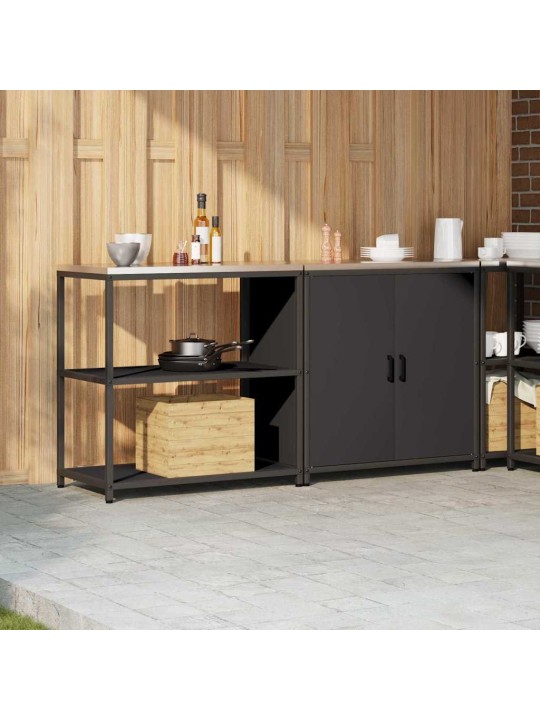 Virtuves glabāšanas komplekts 2 pcs melna 180 x 50 x 92 cm