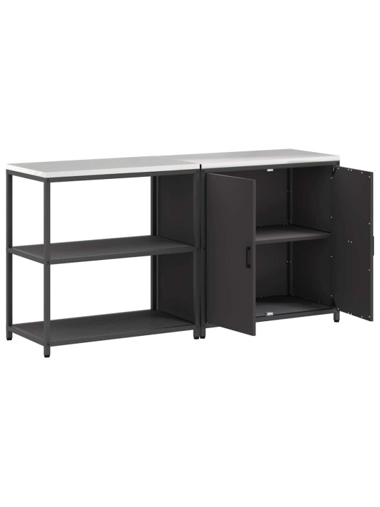 Virtuves glabāšanas komplekts 2 pcs melna 180 x 50 x 92 cm