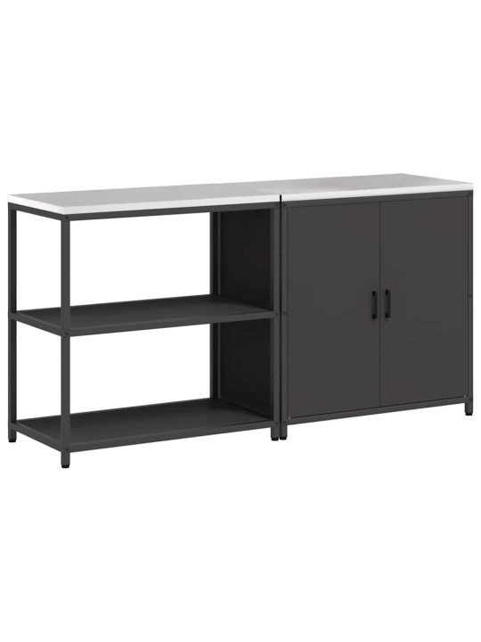 Virtuves glabāšanas komplekts 2 pcs melna 180 x 50 x 92 cm