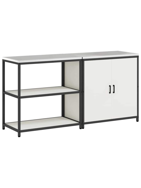 Virtuves glabāšanas komplekts 2 pcs balts 180 x 50 x 92 cm