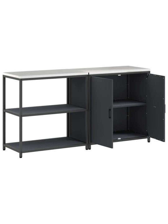 Virtuves glabāšanas komplekts 2 pcs antracīts 180 x 50 x 92 cm