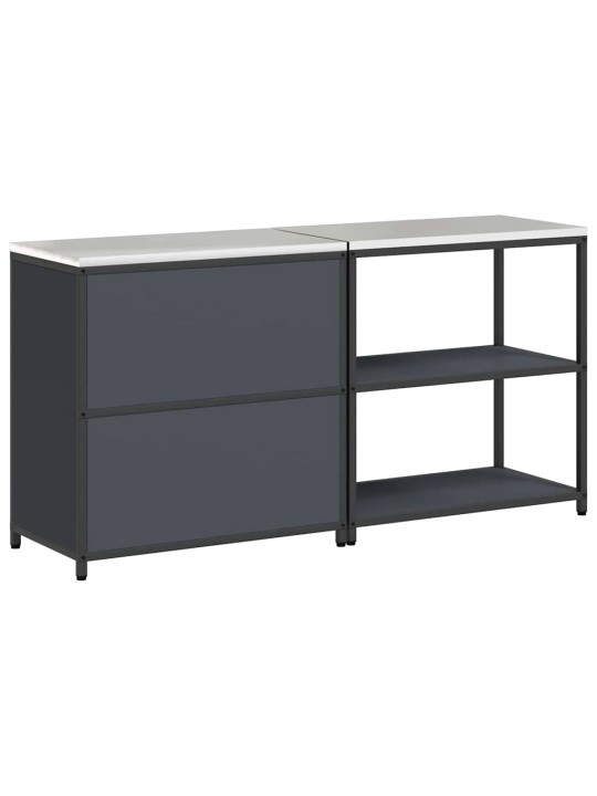Virtuves glabāšanas komplekts 2 pcs antracīts 180 x 50 x 92 cm