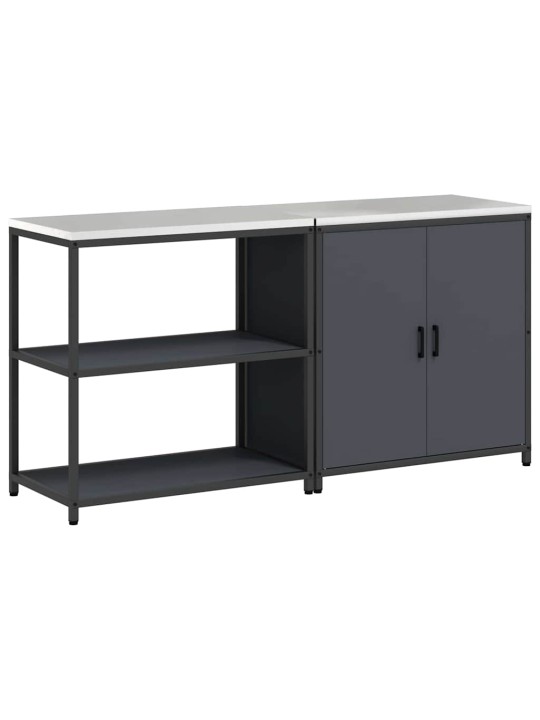 Virtuves glabāšanas komplekts 2 pcs antracīts 180 x 50 x 92 cm