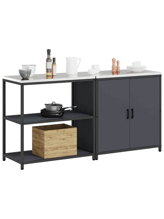 Virtuves glabāšanas komplekts 2 pcs antracīts 180 x 50 x 92 cm