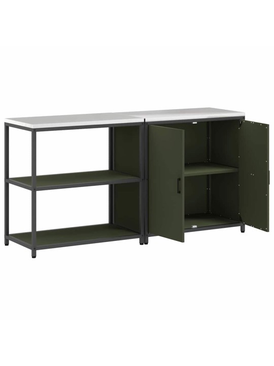 Virtuves glabāšanas komplekts 2 pcs olīvu zaļš 180 x 50 x 92 cm