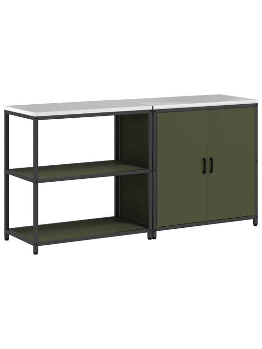 Virtuves glabāšanas komplekts 2 pcs olīvu zaļš 180 x 50 x 92 cm